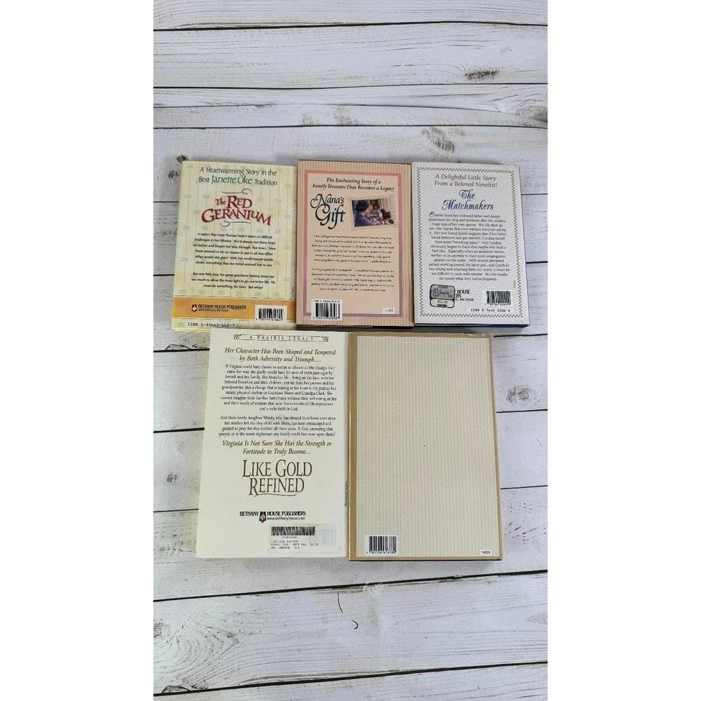 Janette Oke Lot 5 Books Red Geranium Nana's Gift Matchmakers Like Gold Refined